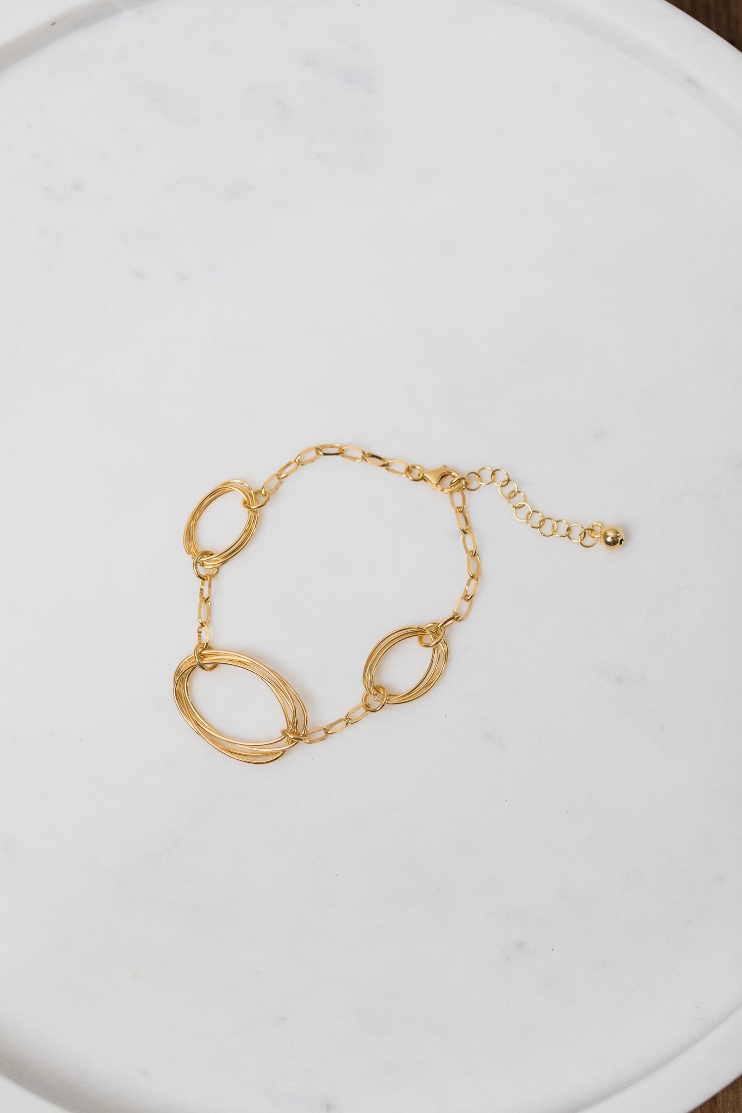 AVA • Gold Plated Oval Bracelet