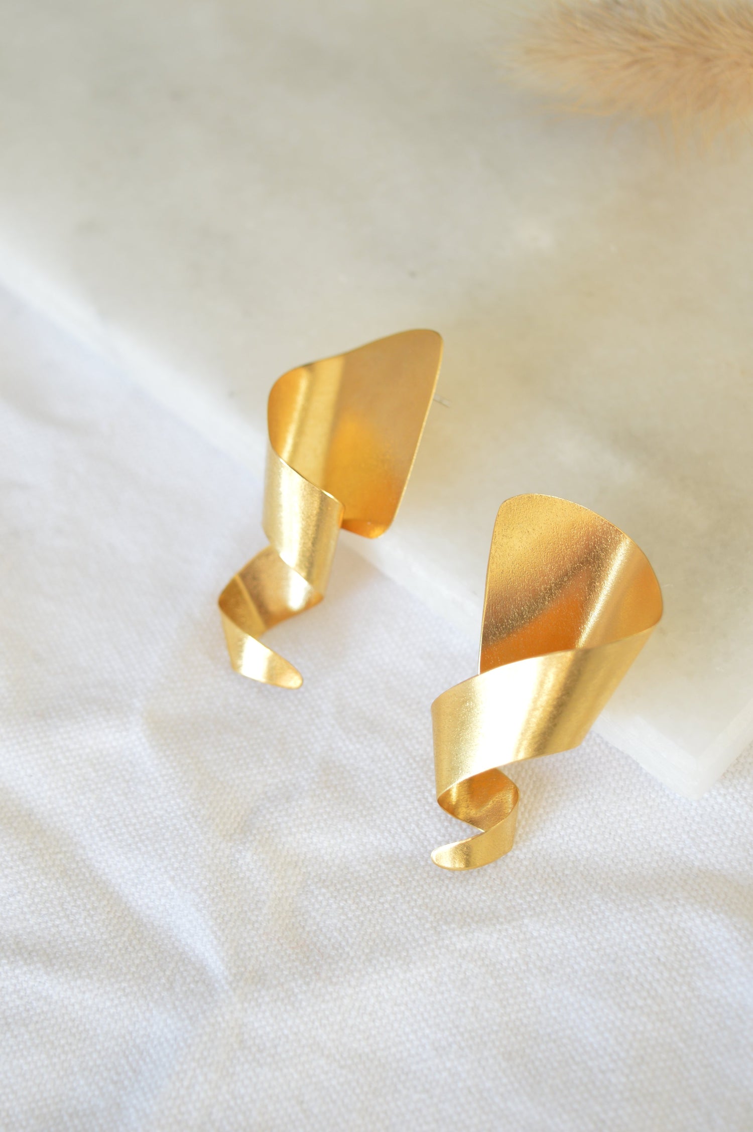 FLAMME • Bronze Twisted Cone Stud Earrings