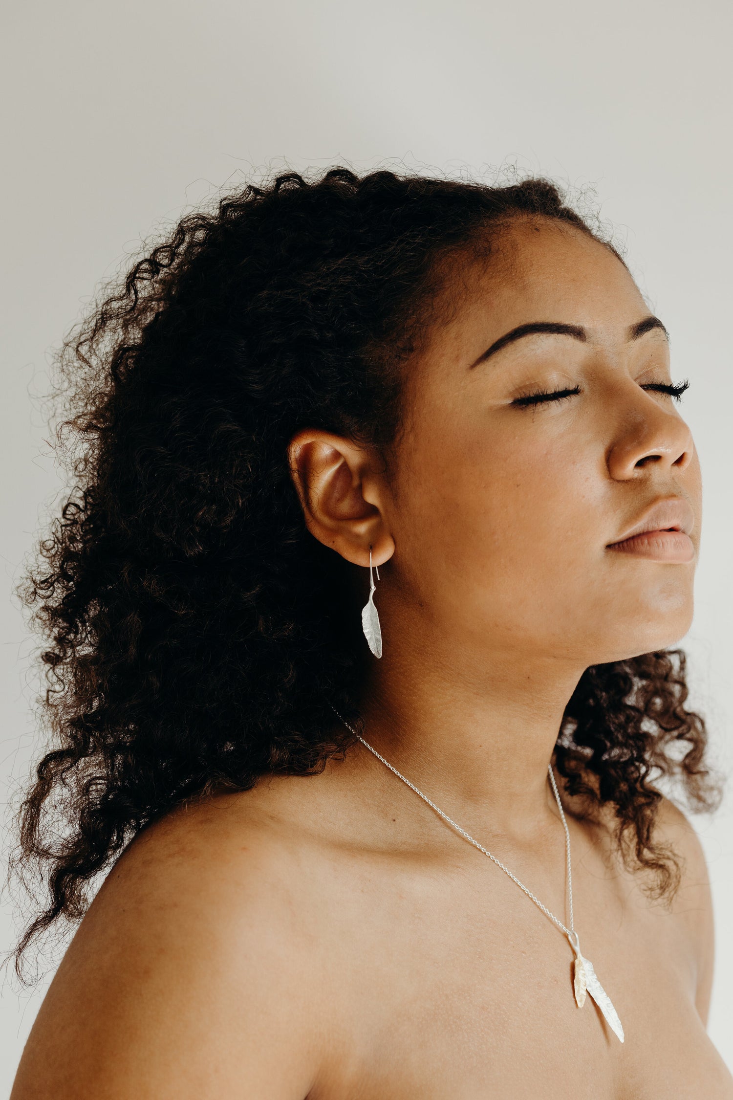 FERN • Silver Leaf Drop Earrings