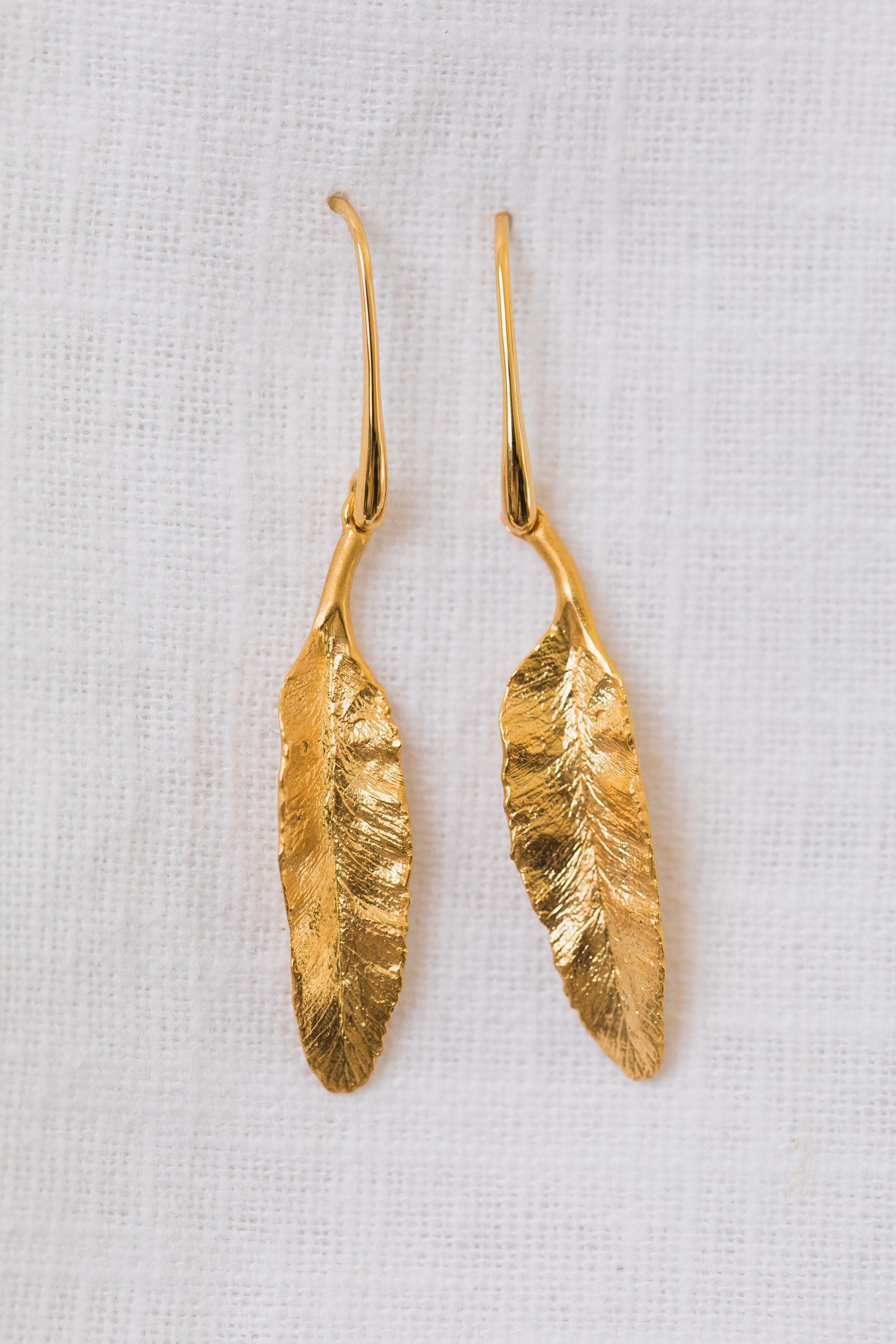 FERN • Gold Plated Leaf Drops