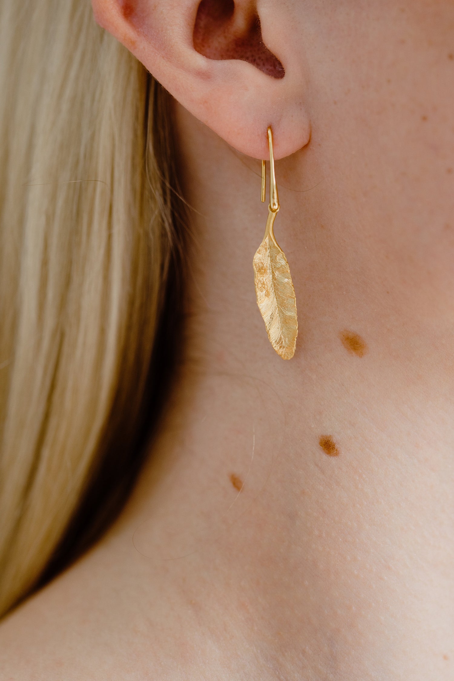 FERN • Gold Plated Leaf Drops