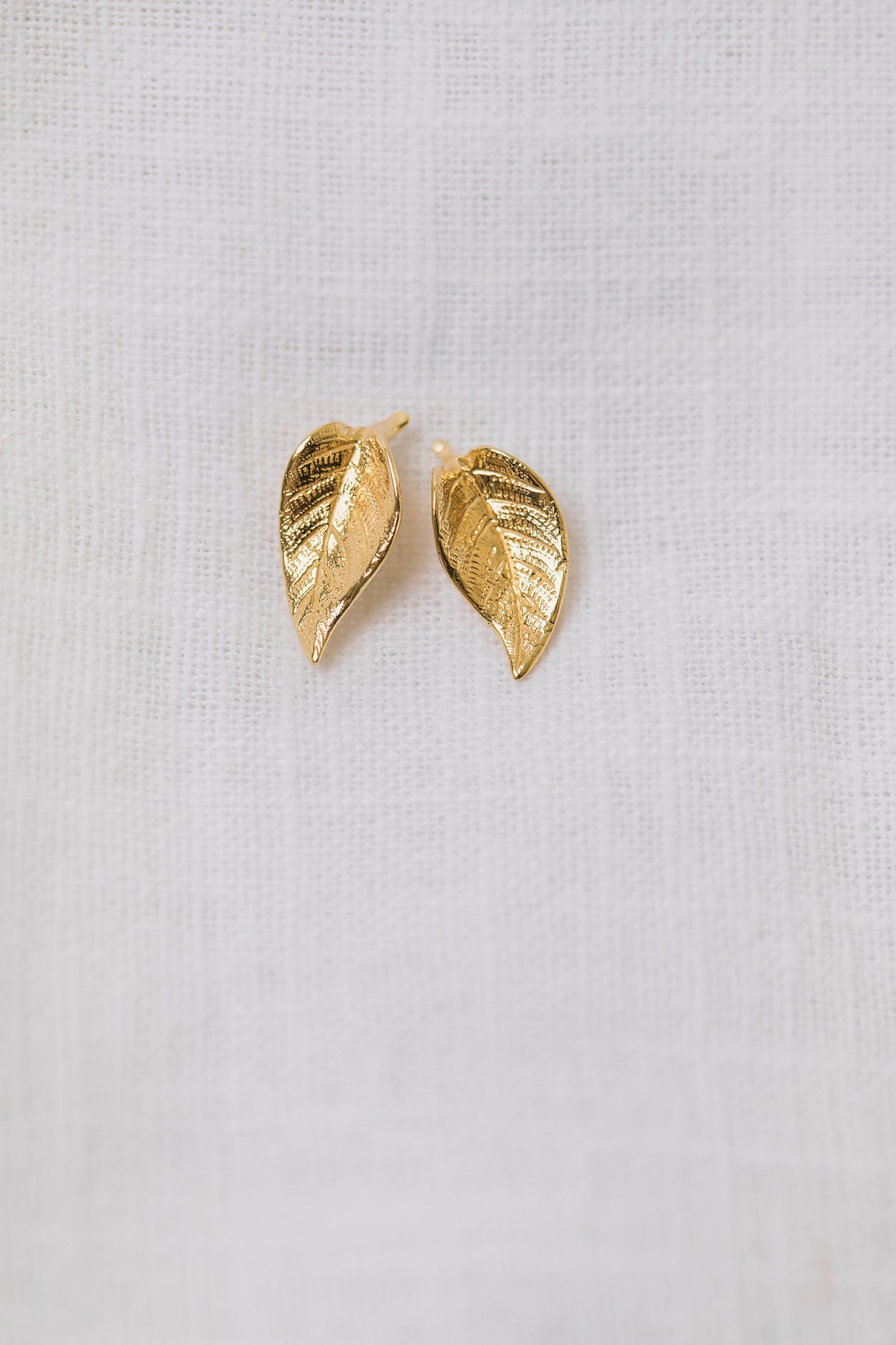 PIXIE • Gold Plated Leaf Studs