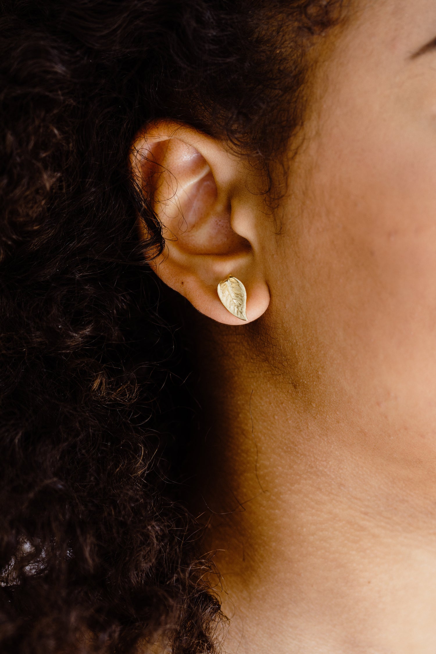 PIXIE • Gold Plated Leaf Studs