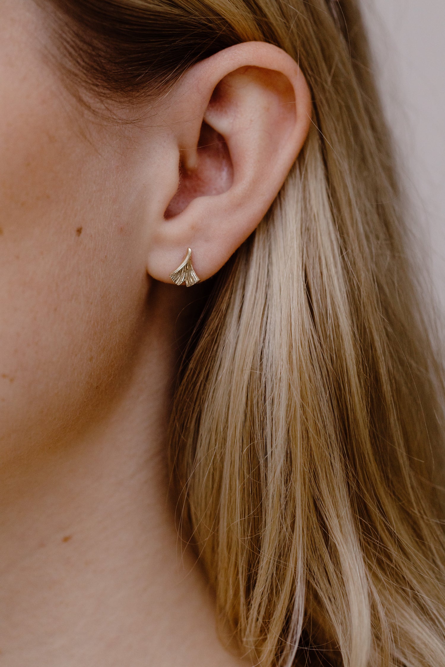 GINKGO • Gold Stud Earrings