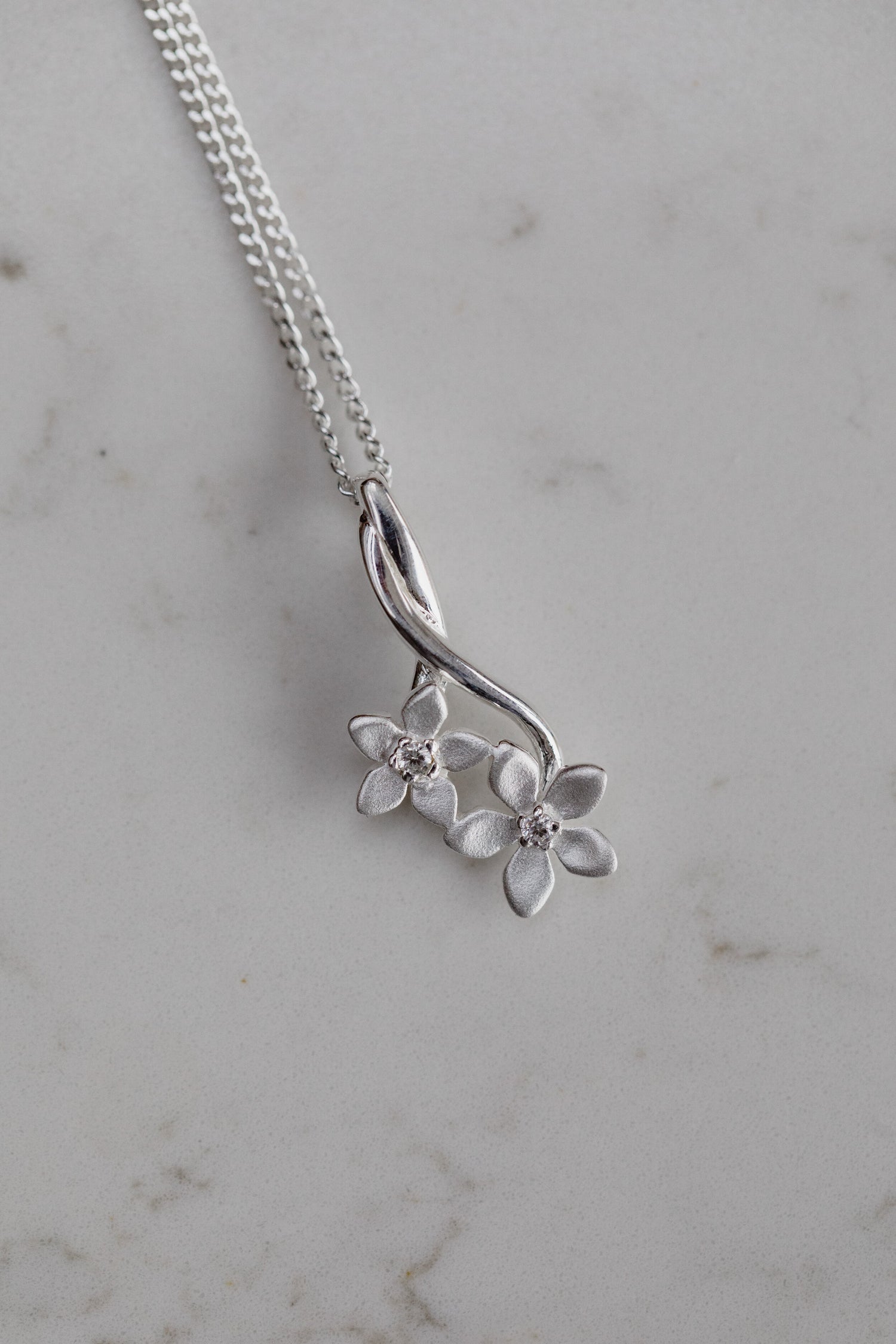 FORGET ME NOT • CZ Flower Pendant