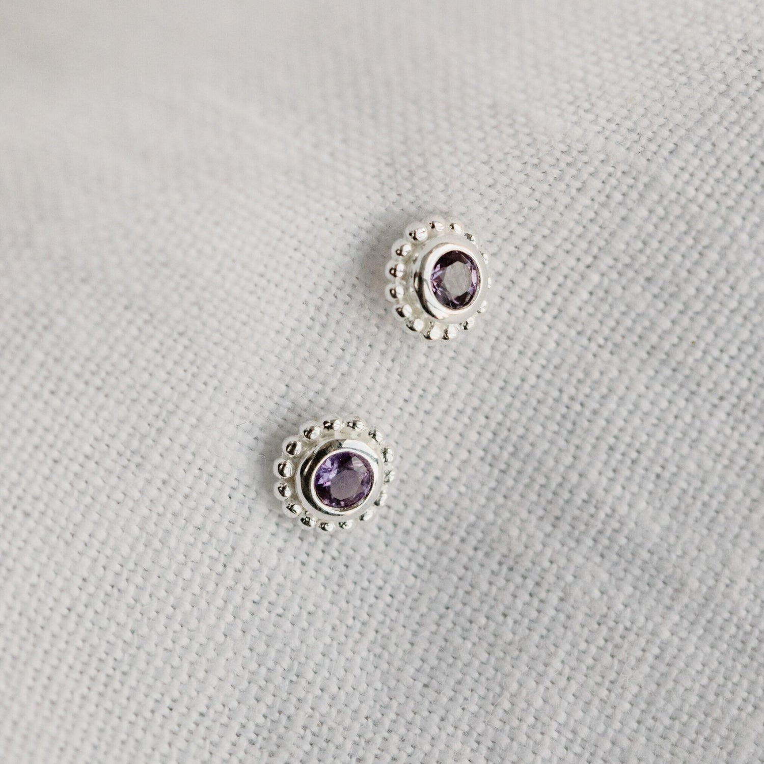 AMIE • Amethyst Stud Earrings