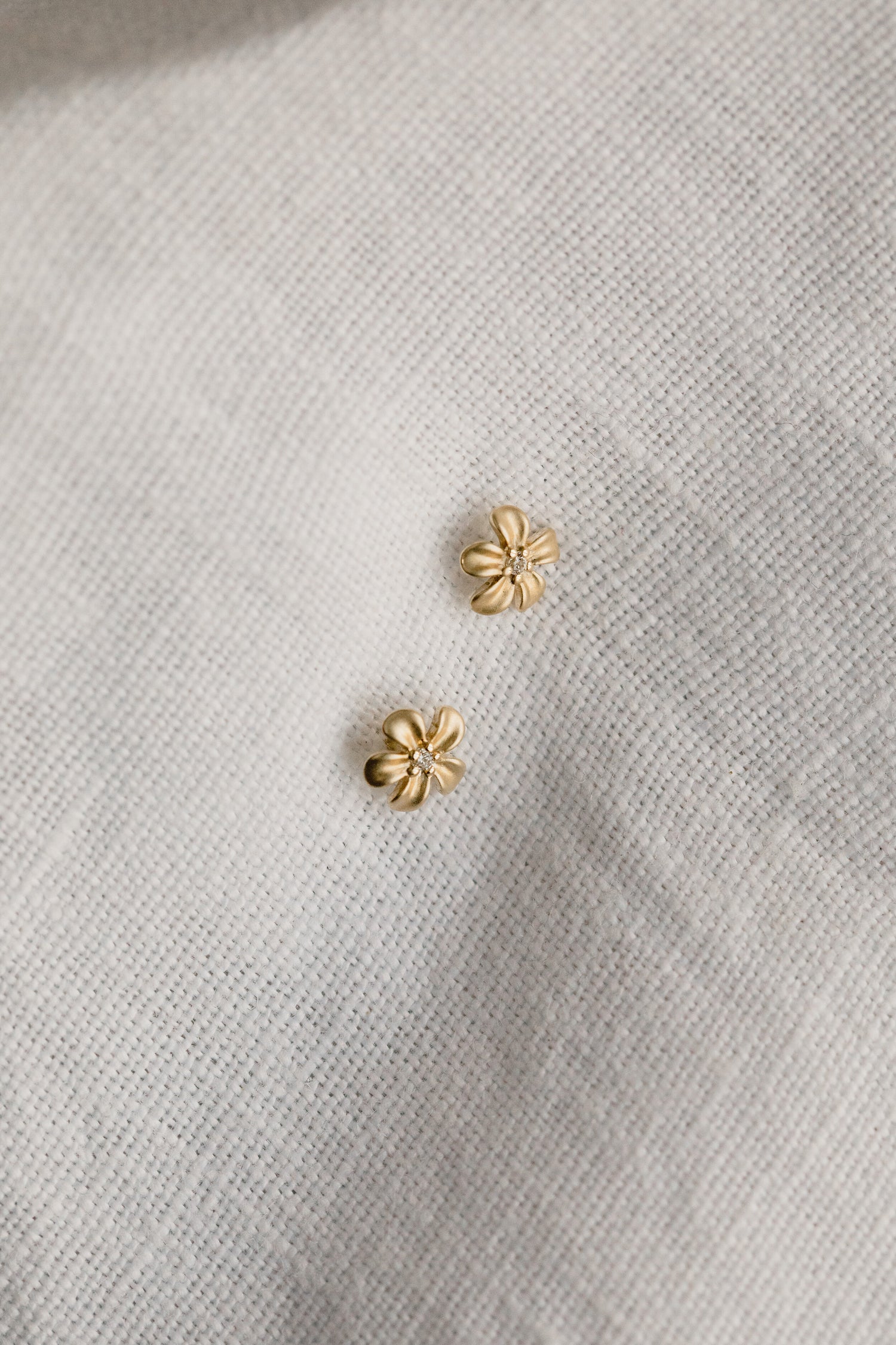 FLEUR D'OR • Gold CZ Studs