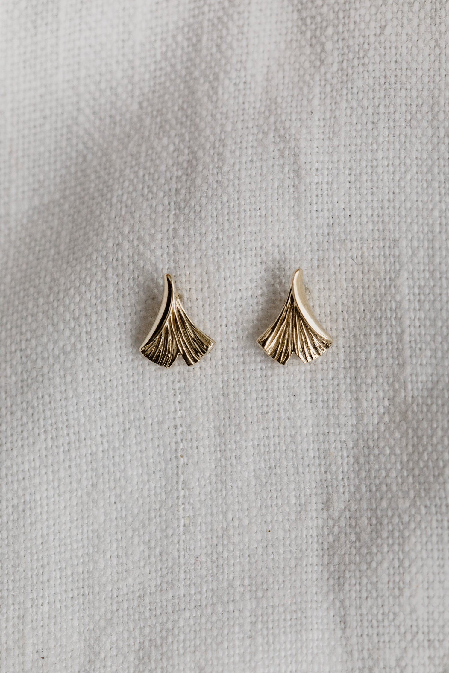 GINKGO • Gold Stud Earrings