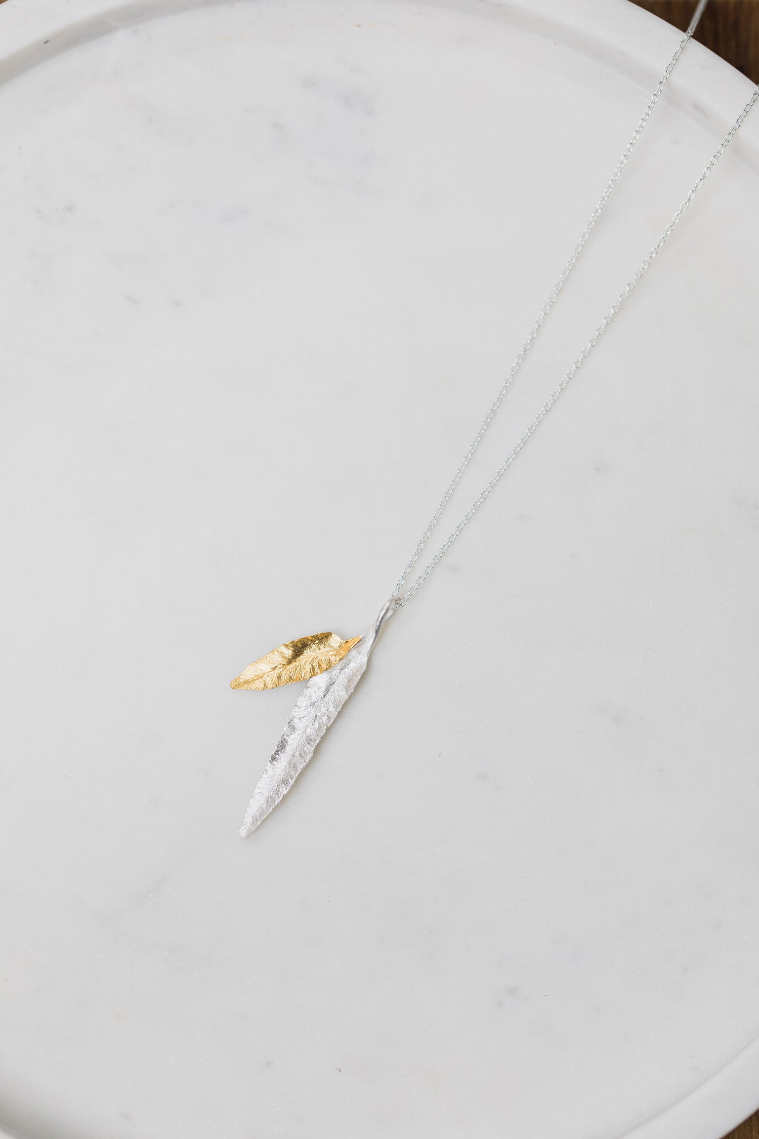 FERN • Two Tone Leaf Pendant