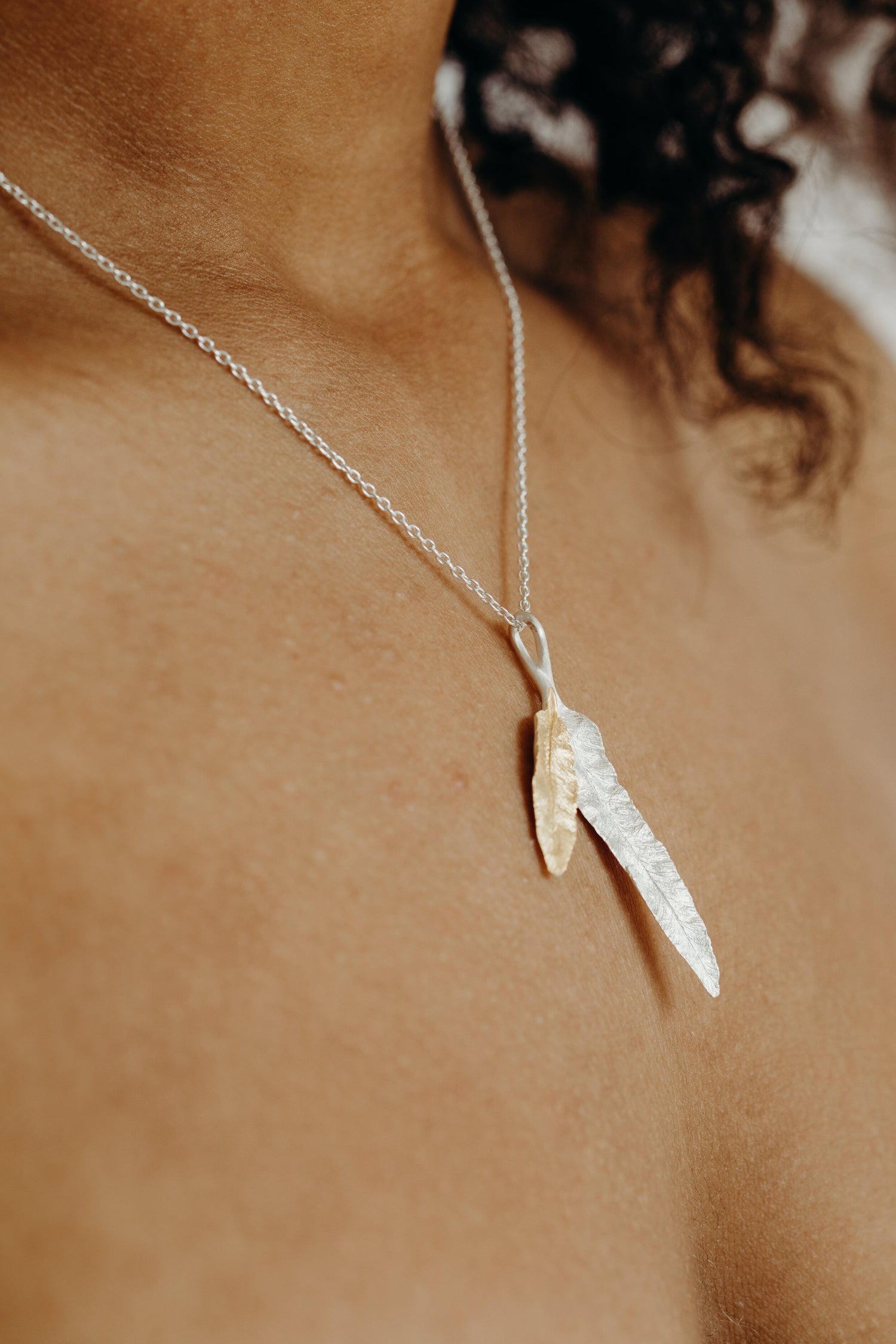 FERN • Two Tone Leaf Pendant