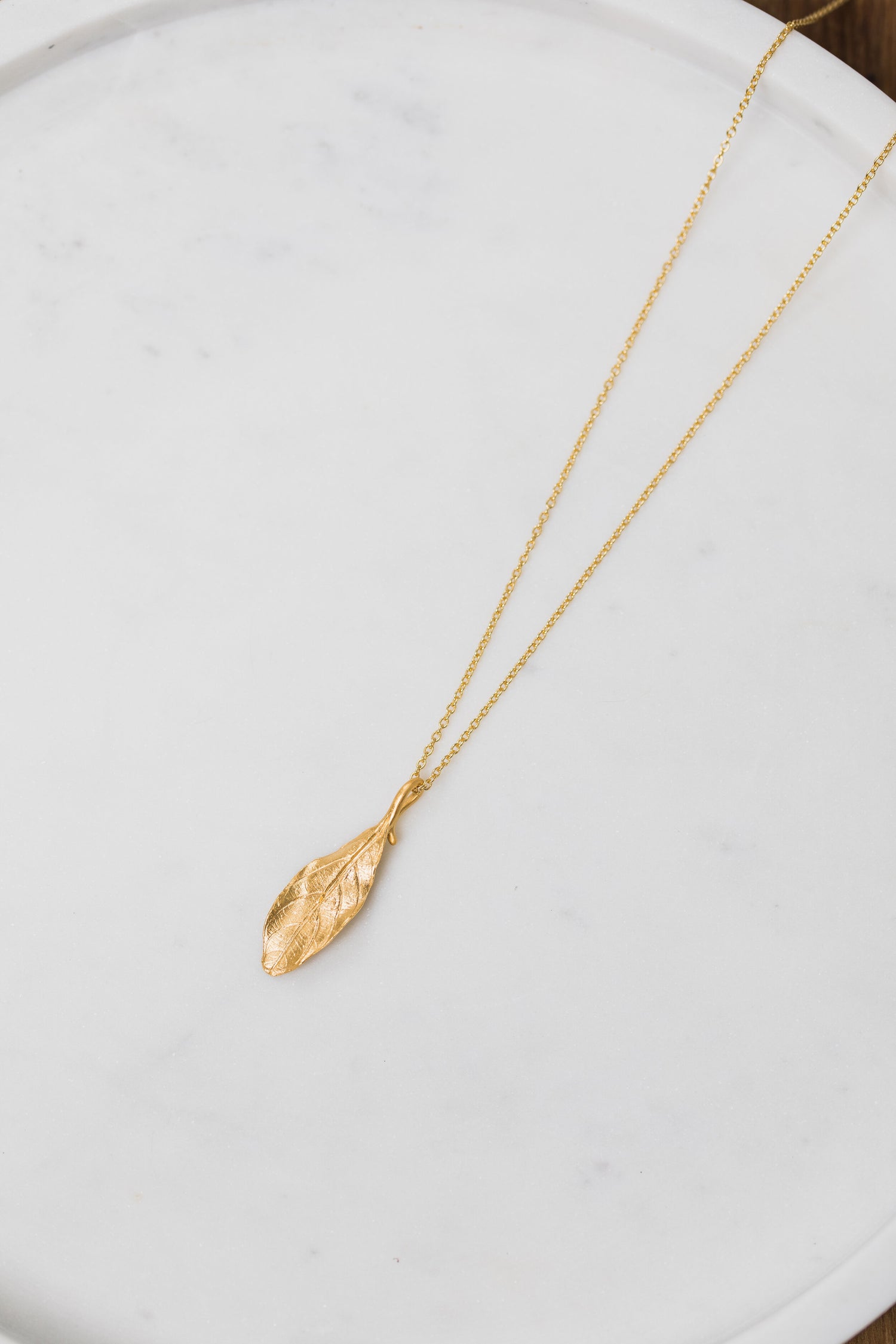 FERN • Gold Plated Leaf Pendant